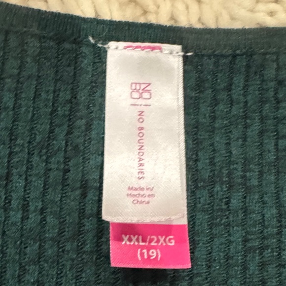 No Boundaries Evergreen Ribbed Sweater (Juniors 2xl- fits women’s L/XL - Picture 2 of 5